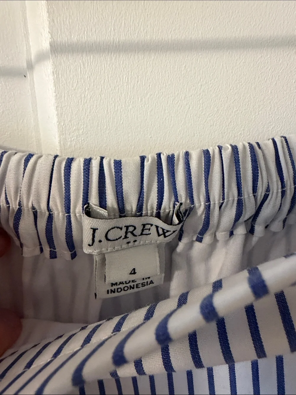 J.Crew Factory Cocktail Stripe Tiered Ruffle Midi Skirt Blue White Coastal Sz. 4